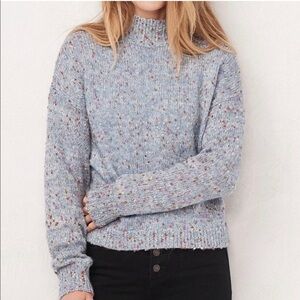 LC Lauren Conrad Funnel Confetti Mock Neck Metallic Knotted Sweater XS